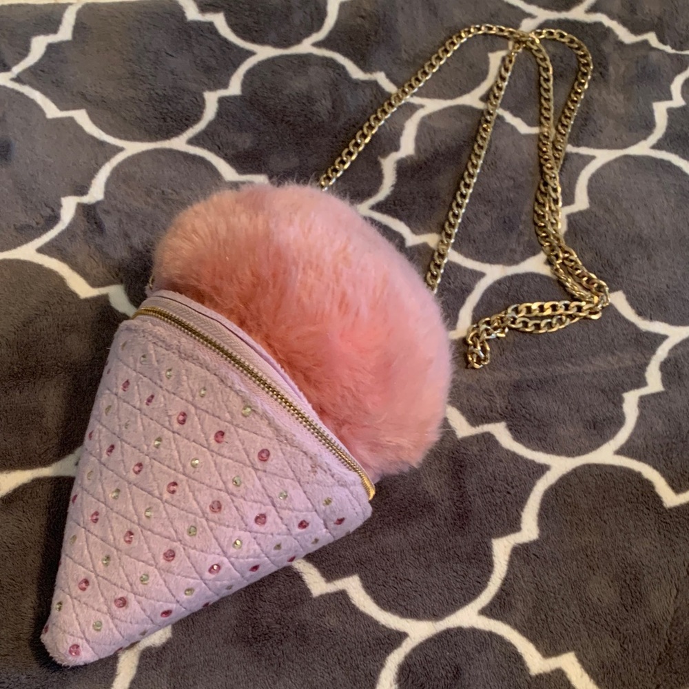 Charming Pink and Gold Ice Cream Cone Kids Bag